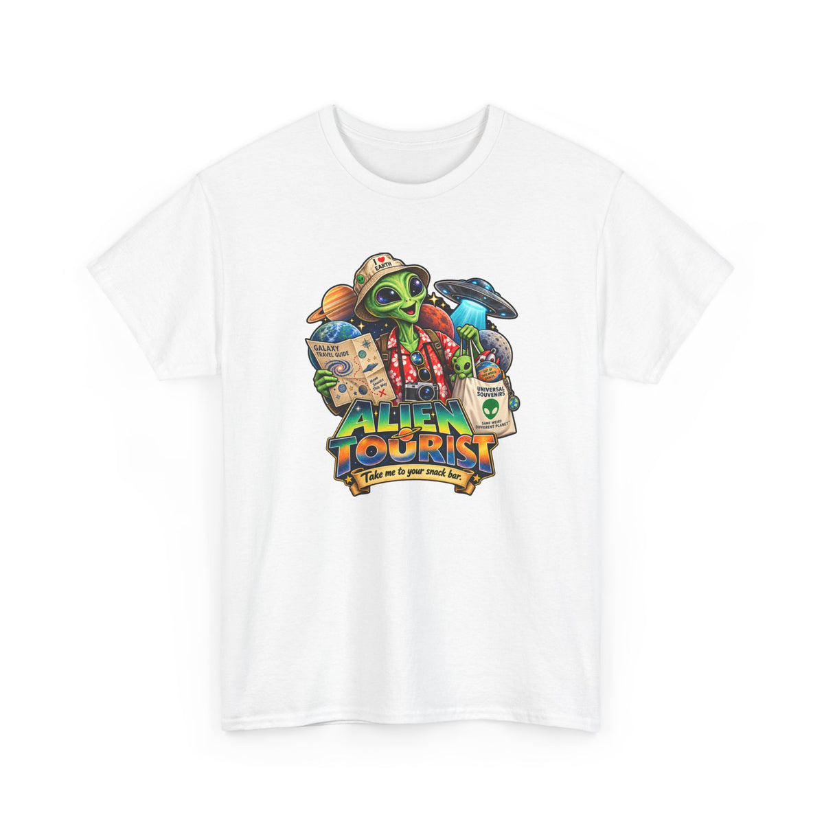Alien Tourist T-Shirt | Urlaubs-Shirt für Ufo- und Sci-Fi-Fans
