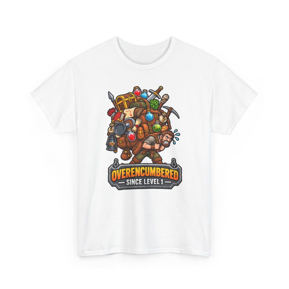 Overencumbered T-Shirt | Geschenk für Gamer und Wanderer