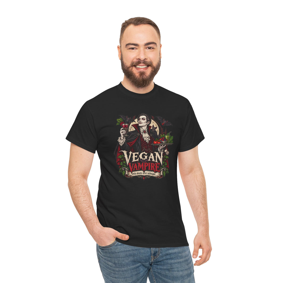 Vegan Vampire T-Shirt | Lustiges Veganer Shirt mit Vampir