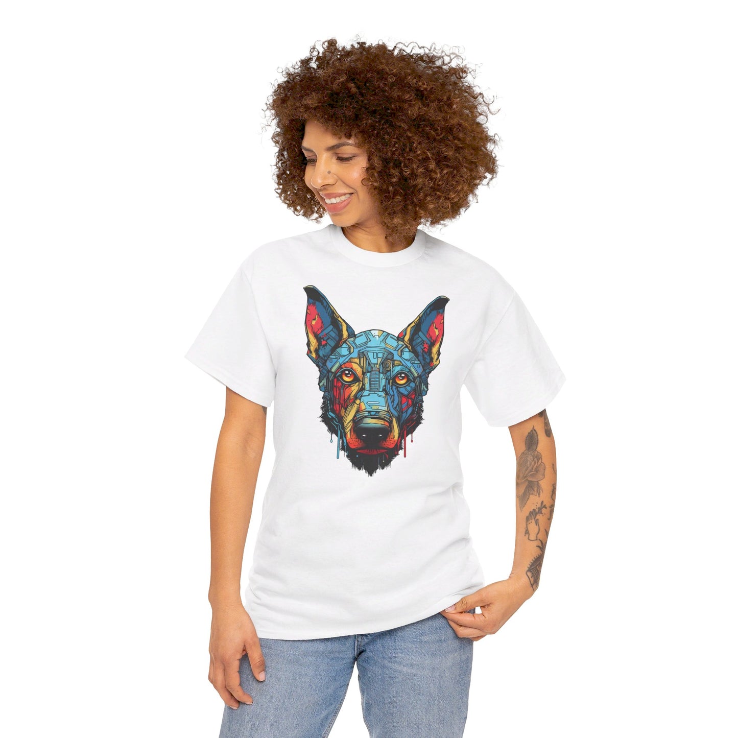 Colorful Robo Dog T-Shirt | T-shirt for sci-fi fans and dog lovers