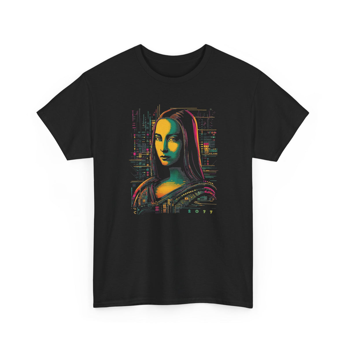 Cyberpunk Mona Lisa T-Shirt | T-Shirt für Kunstliebhaber und Cyberpunk Fans
