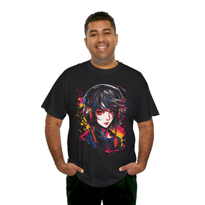 Anime Girl mit Kopfhörern T-Shirt | T-Shirt für Cyberpunk und Anime Fans