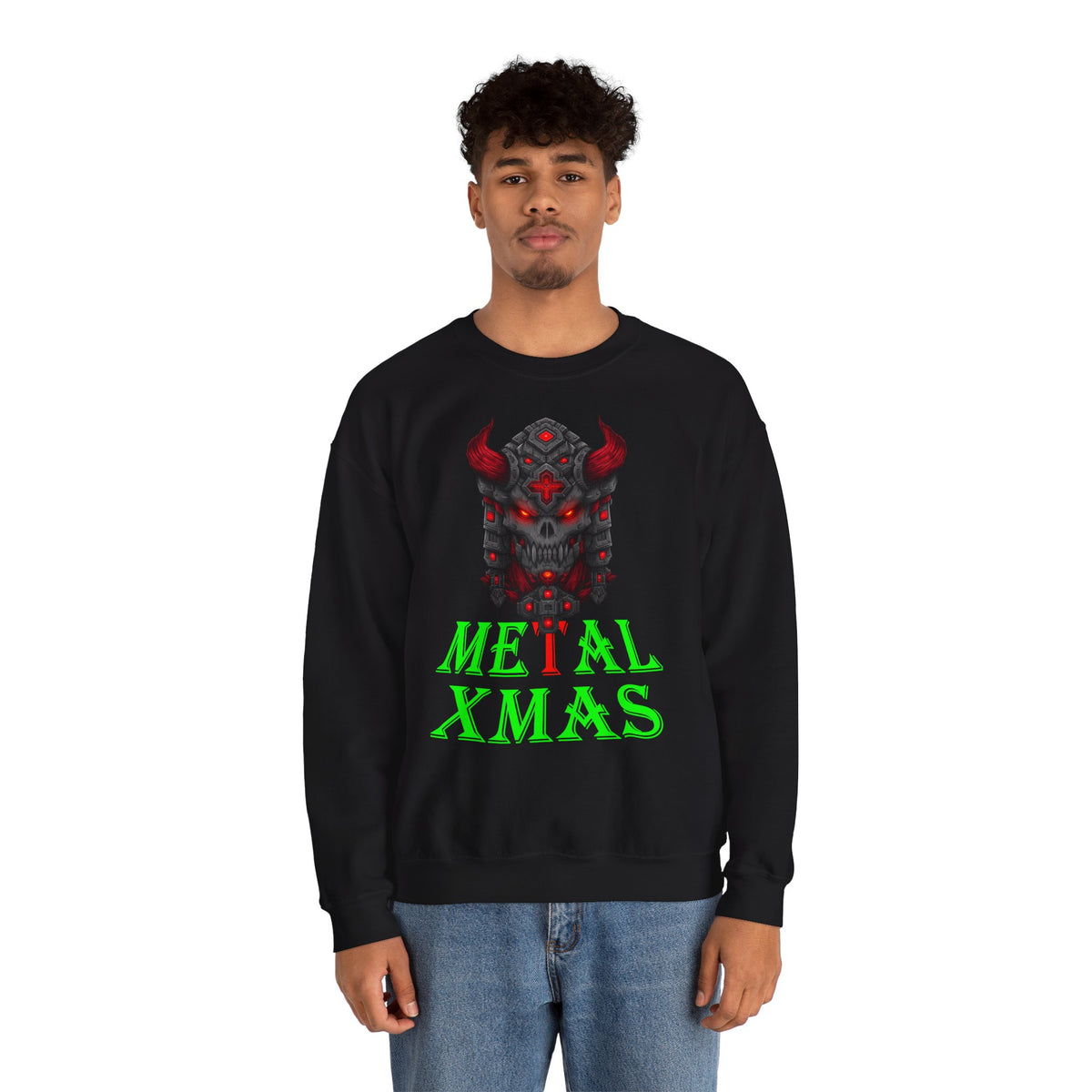 Metal Xmas Weihnachtspullover Schwarz | Geschenk für Metal-Fans