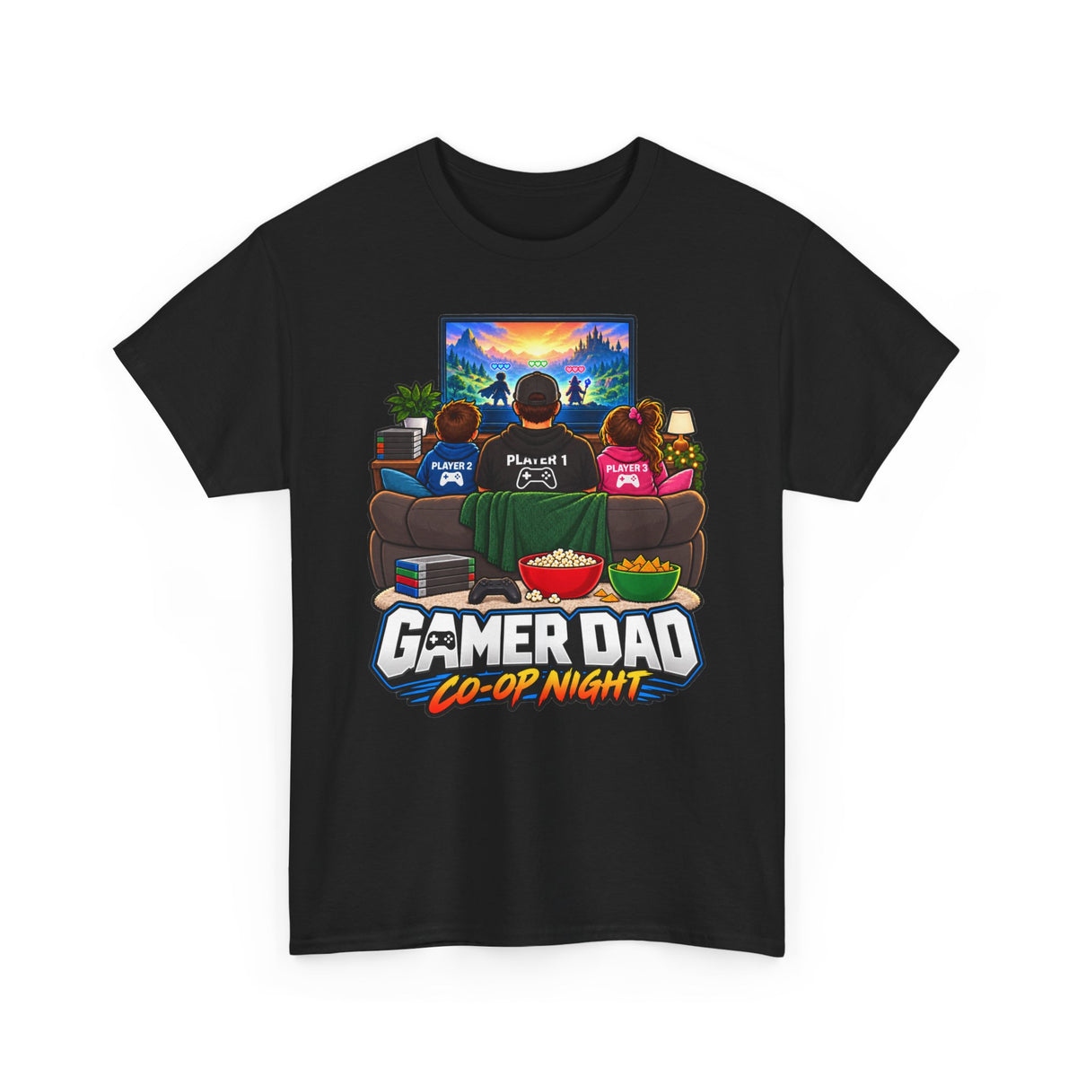 Gamer Dad Co-op Night T-Shirt | Geschenk für Papa von den Kindern