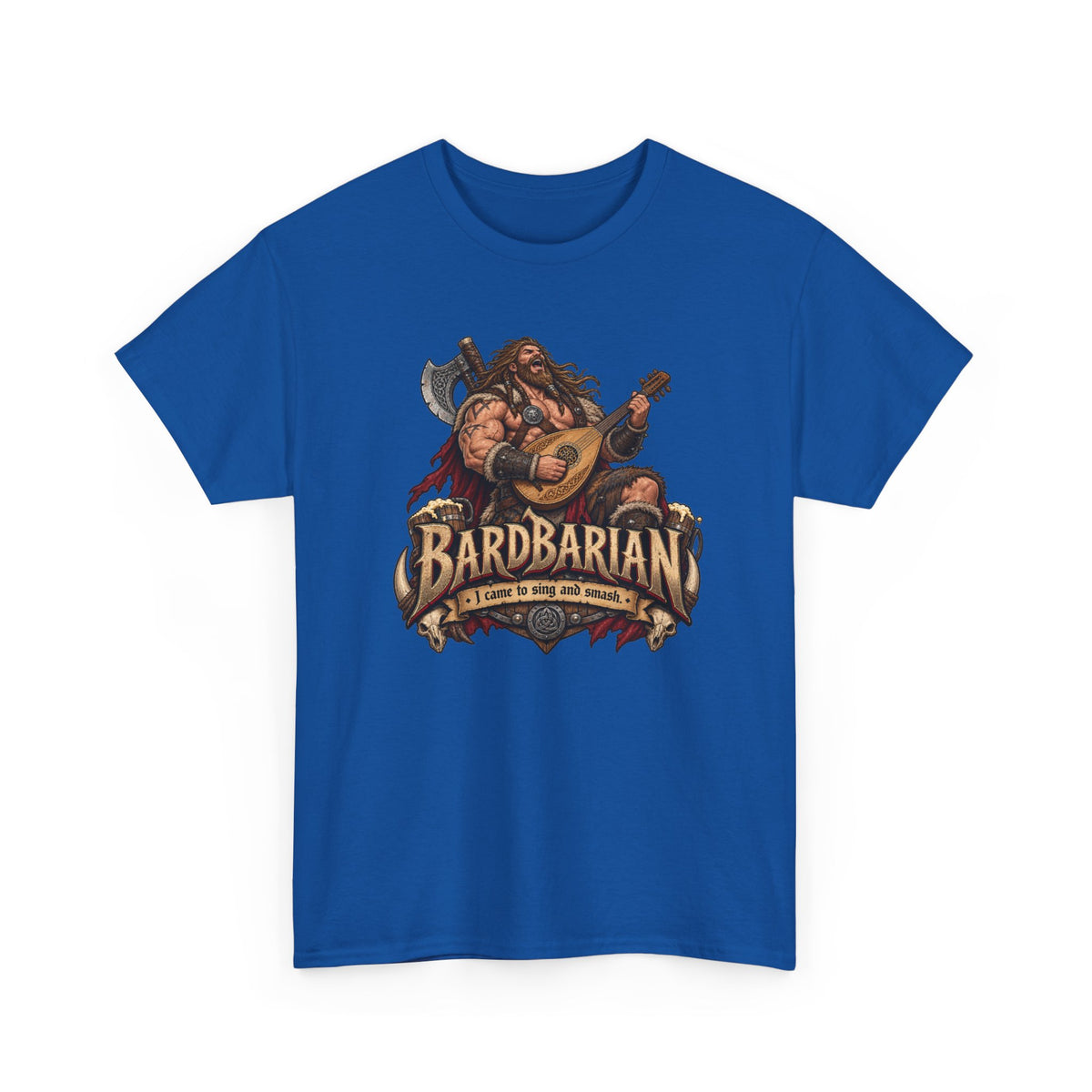 Bardbarian T-Shirt | Barbar mit Laute für Rollenspieler