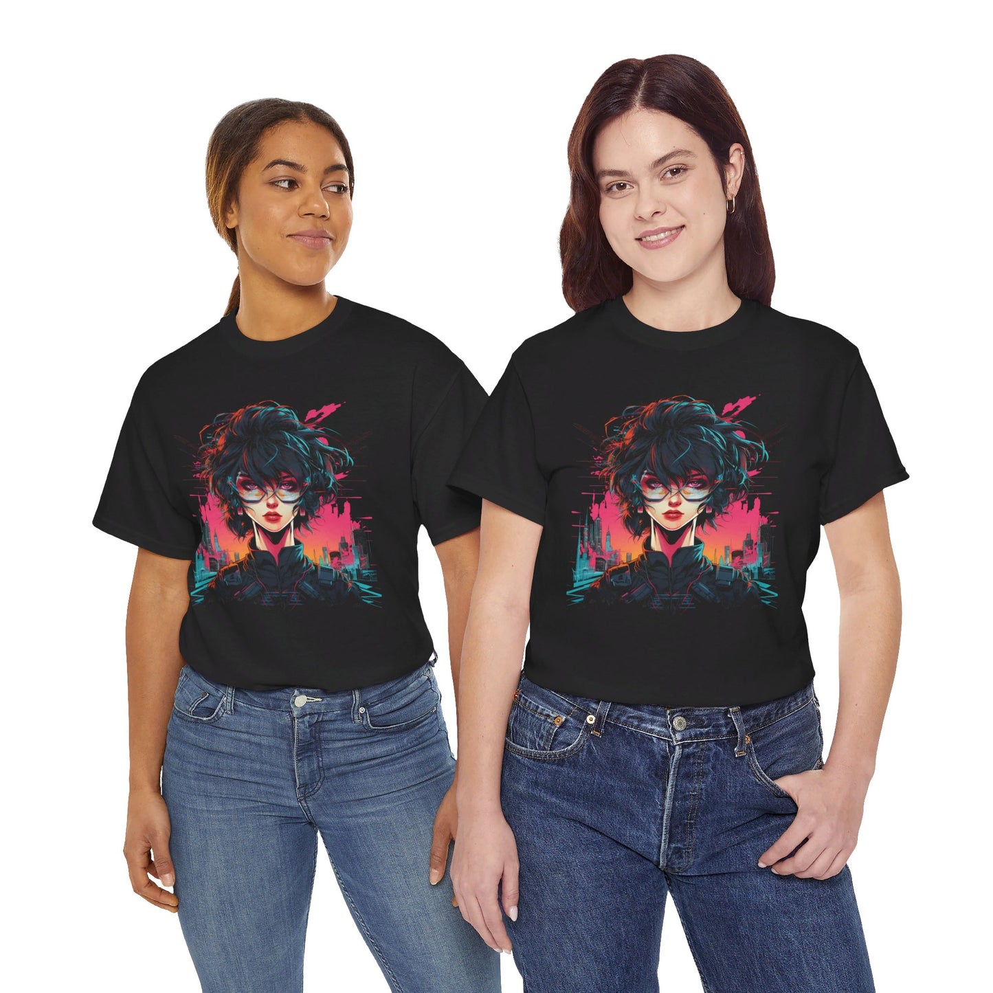 Retro Cyberpunk Anime Girl T-Shirt | T-Shirt für Cyberpunk und Anime Fans