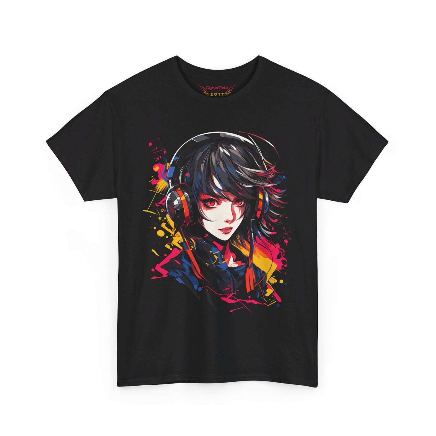 Anime Girl mit Kopfhörern T-Shirt | T-Shirt für Cyberpunk und Anime Fans