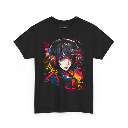 Anime Girl mit Kopfhörern T-Shirt | T-Shirt für Cyberpunk und Anime Fans