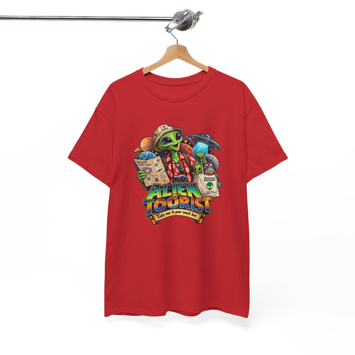 Alien Tourist T-Shirt | Urlaubs-Shirt für Ufo- und Sci-Fi-Fans