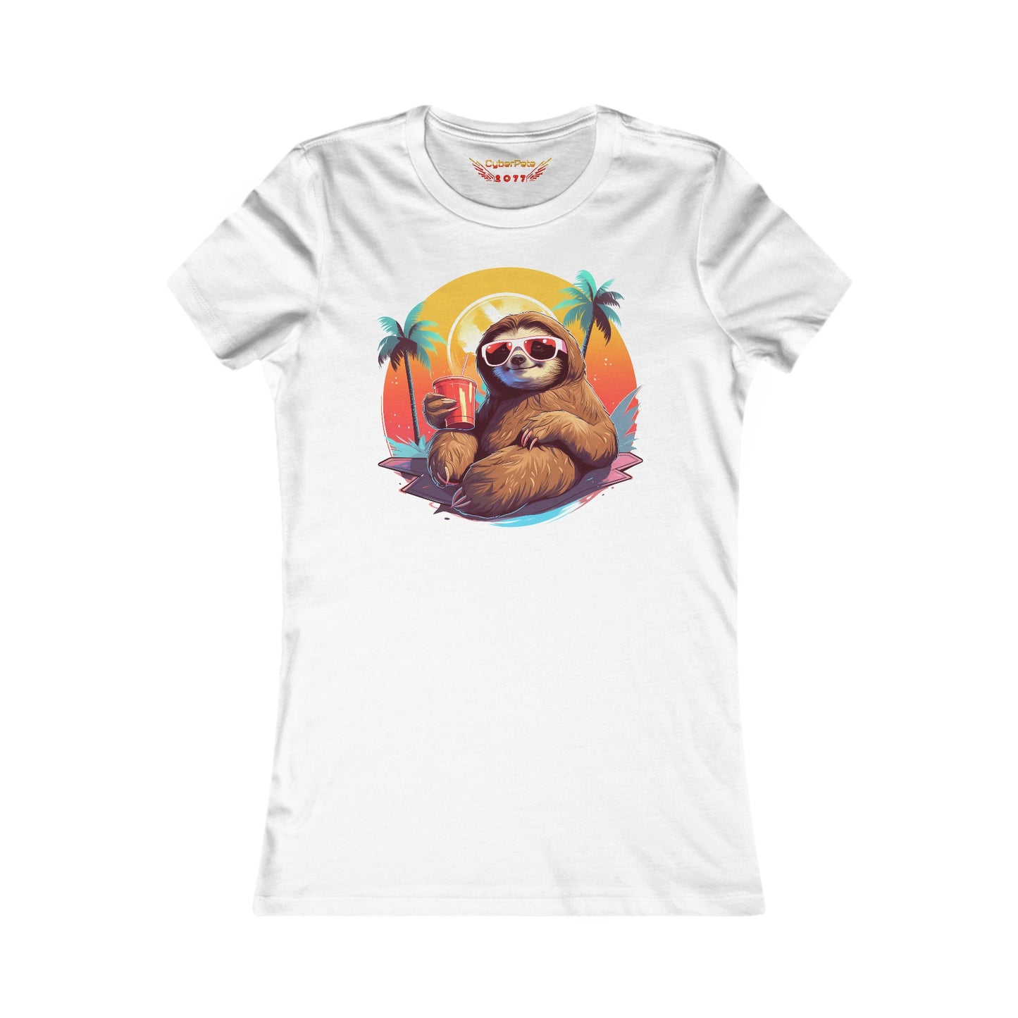 Strand Faultier T-Shirt | Sommer T-Shirt für Frauen