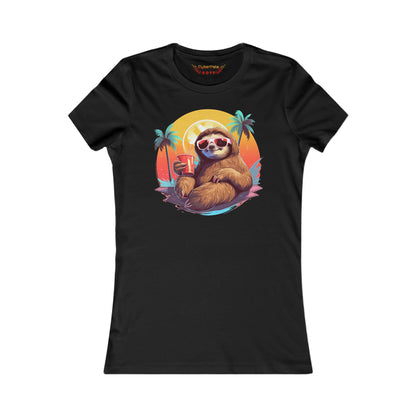 Strand Faultier T-Shirt | Sommer T-Shirt für Frauen