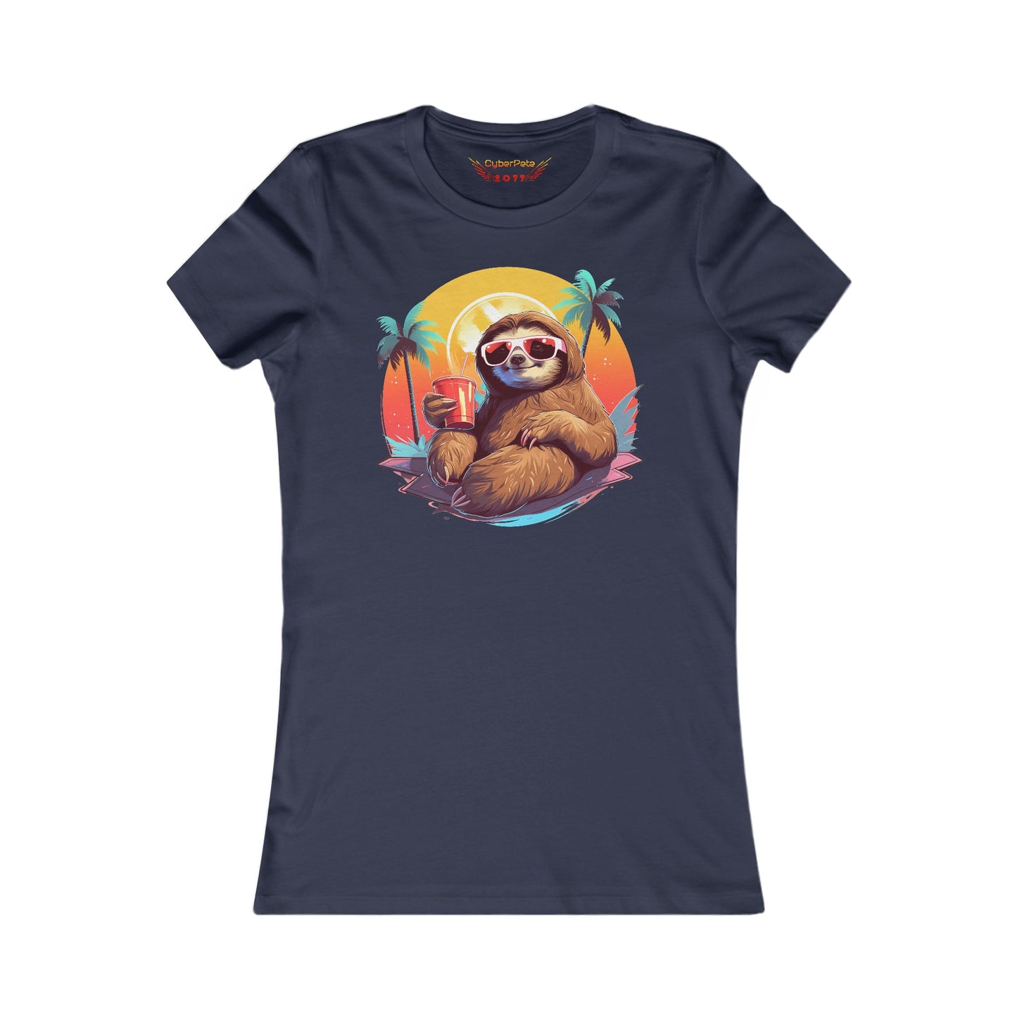 Strand Faultier T-Shirt | Sommer T-Shirt für Frauen