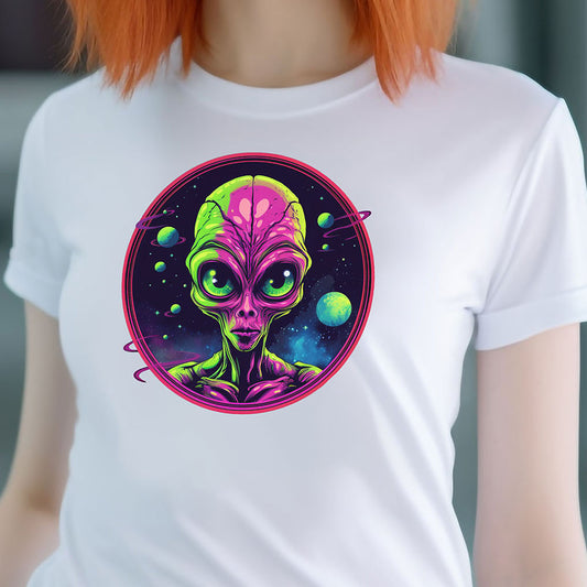 Pink Alien T-Shirt | Sci-Fi T-Shirt für Frauen