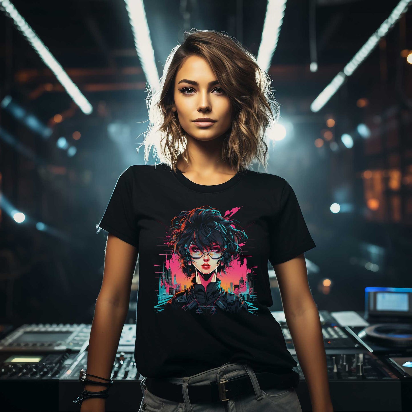 Retro Cyberpunk Anime Girl T-Shirt | T-Shirt für Cyberpunk und Anime Fans