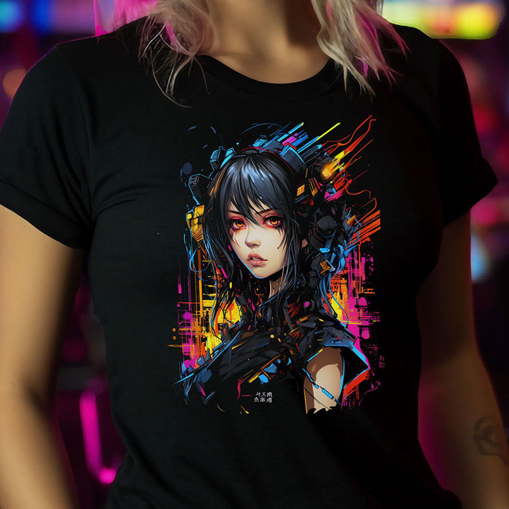 Cyberpunk Anime Girl | Cyberpunk t-shirt for women