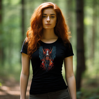 Feuer Engel T-Shirt | Fantasy T-Shirt für Frauen