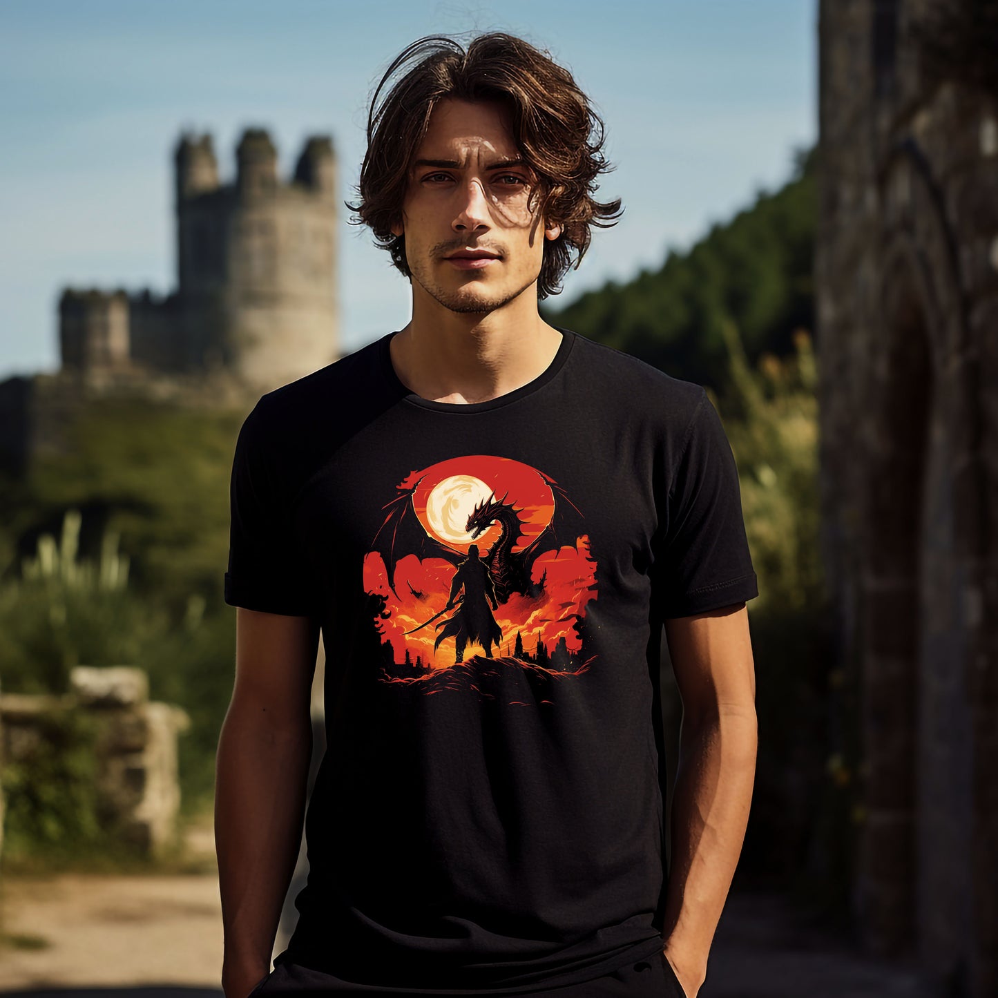 Drachenjäger T-Shirt | T-Shirt für Gamer und Fantasy Fans