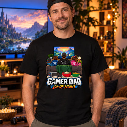 Gamer Dad Co-op Night T-Shirt | Geschenk für Papa von den Kindern