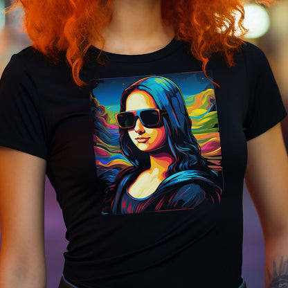 Mona Lisa T-Shirt | Retrowave T-Shirt für Frauen