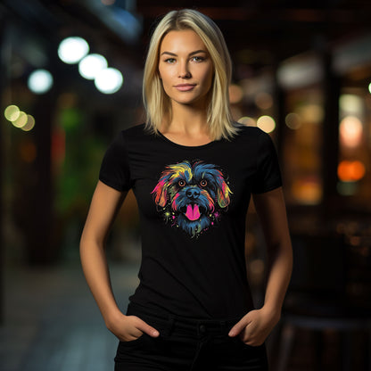 Retro Hunde T-Shirt  | Retrowave T-Shirt für Frauen