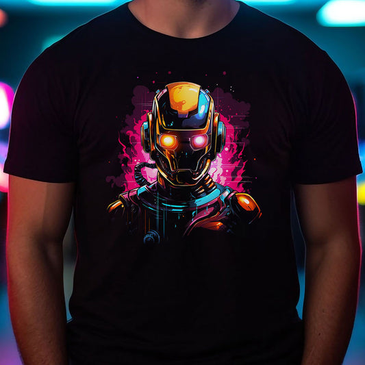 Retrowave Roboter T-Shirt | T-Shirt für 80er Jahre und Roboter Fans