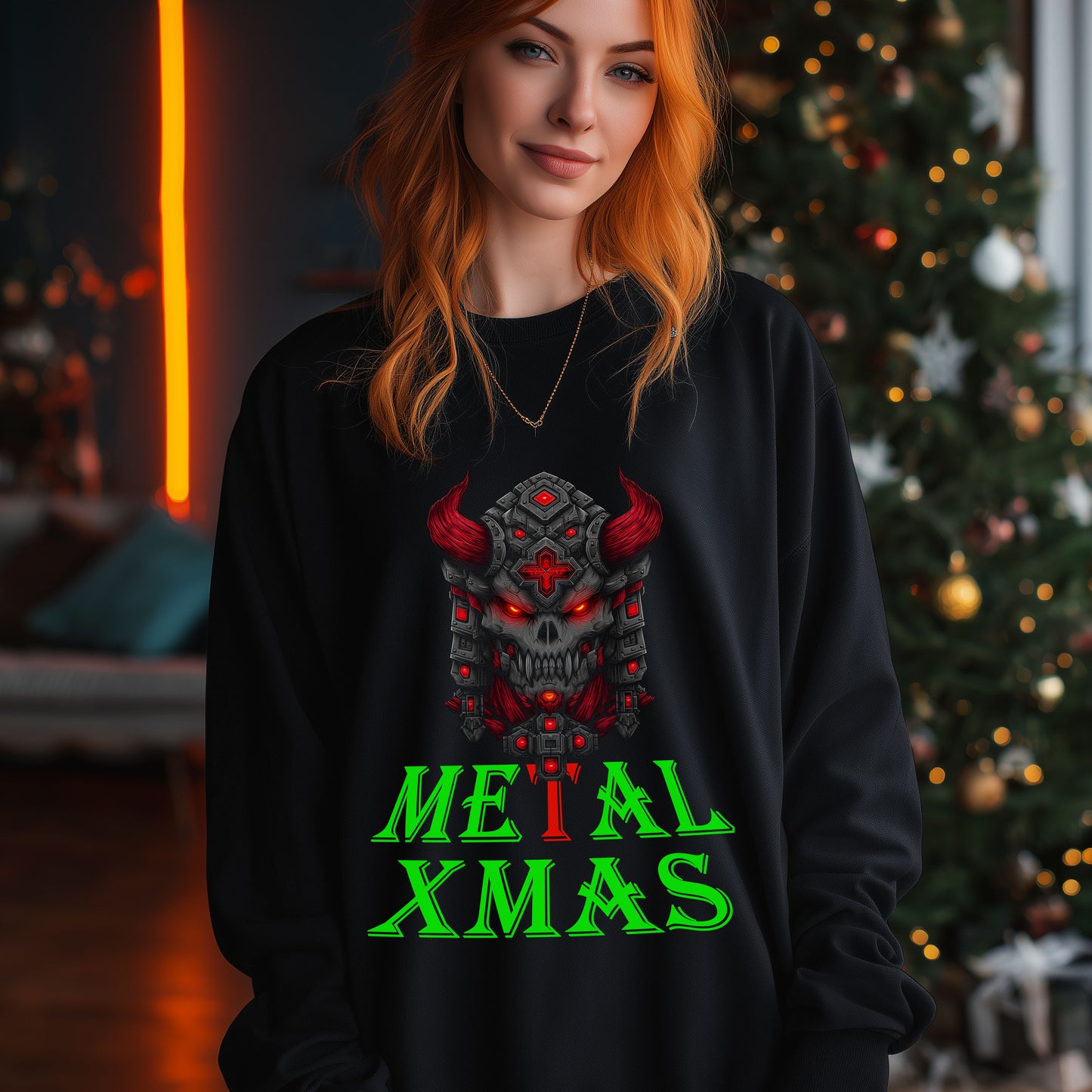 Metal Xmas – Dämonischer Weihnachts-Sweater für Metal-Fans